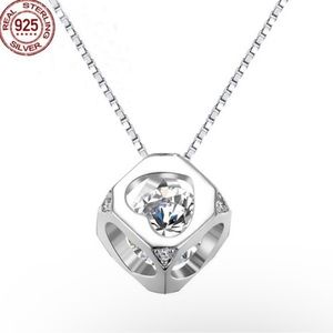 S925 Korean Magic Heart Cube Diamond Pendant